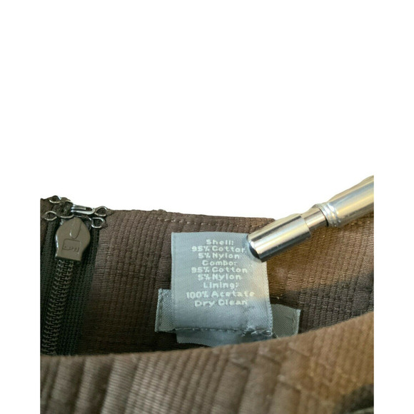 Ann Taylor Dress Women Sz 6 Back Zip Tribal Pattern Textured Jeweled Neck Sheath - Picture 9 of 9